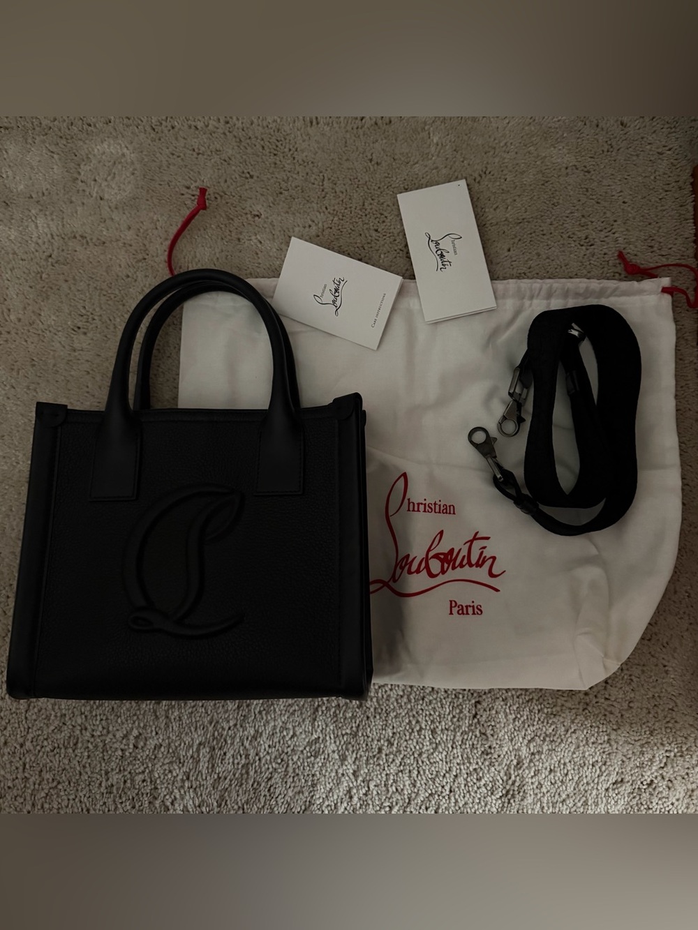 Brand new Christian Louboutin Black Leather mini tote style: by my side - Picture 5 of 5